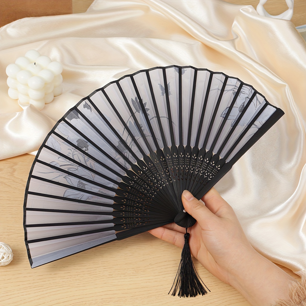 1PC folding hand fan Paper Fans Handheld Abanicos De Mano Para