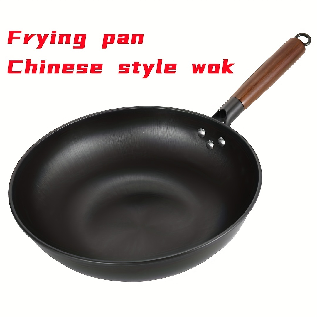 WANGYUANJI WANGYUANJI Chinese Cast Iron Wok With Lid Carbon Steel