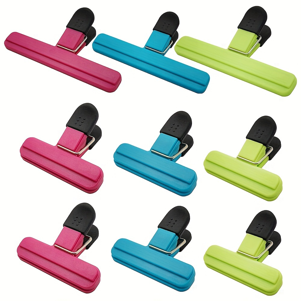 Cook with Color Set of 4 Large Heavy Duty Bag Clips- 5 Chip Bag Clips,  Large Food Clips for Food Storage with Air Tight Seal Grip for Bread Bags