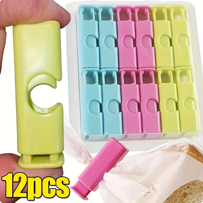  24 PCS Food Clips Bread Bag Clips for Food Storage with Air  Tight Seal Grip, Squeeze and Lock Bread Bag Clips, Plastic Bag Closure Clips,  Chip Clips, Snack Clips, Plastic Heavy