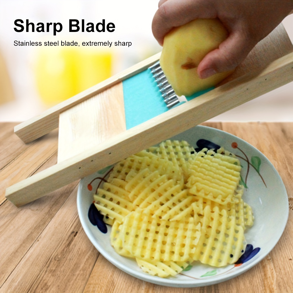 Fry Potato Cutter Slicer Stainless Steel Cut Waffle Slices Adjustable and  Manuel