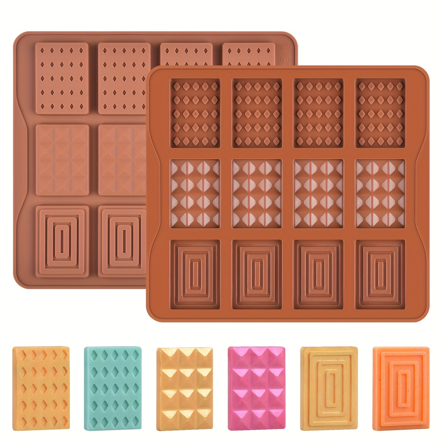 3 Pieces Silicone Break Apart Chocolate Moulds,Silicone Square  Mold,Non-Stick Candy Chocolate Bar Mold,Reusable Candy Protein Silicone  Chocolate Candy Molds 