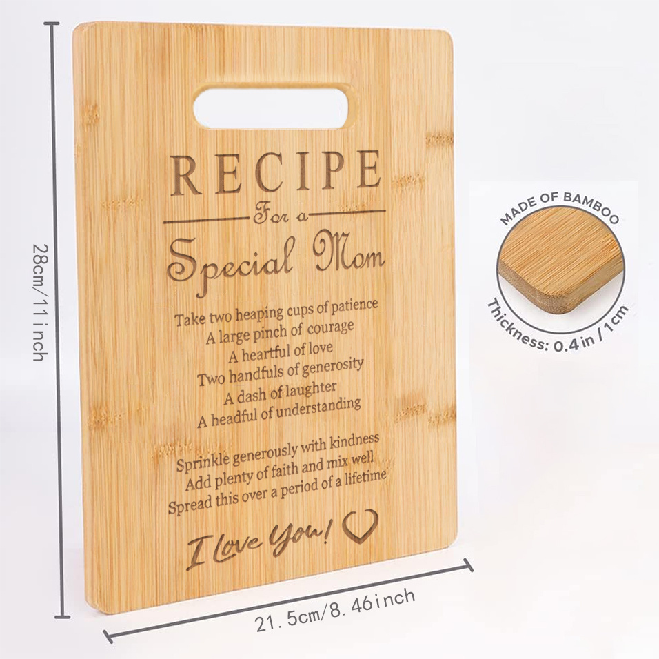 A Special Mom Recipe Cutting Board. Gift For Mom.