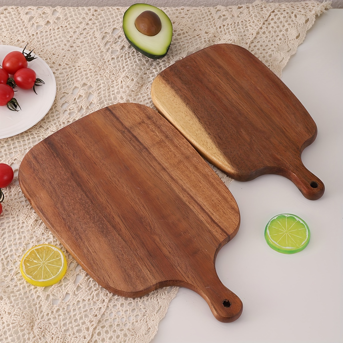  24 Pieces Mini Wood Cutting Board with Handle Wooden Chopping  Board Paddle Unfinished Mini Cheese Board Small Serving board Cooking  Butcher Block for Crafts Vegetable Kitchen Decor (Large): Home & Kitchen