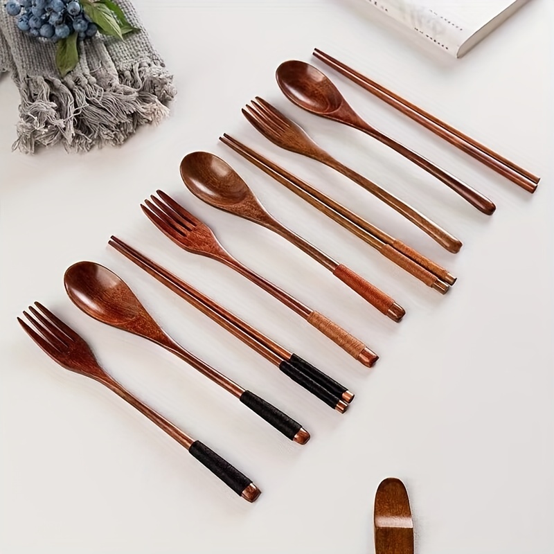 5 Pz. Set Cucchiai Cucina In Legno Set Pentole Wok In Teak - Temu