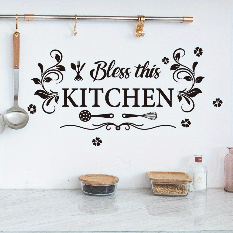 Kitchen Sticker Black Letter Removable Cooking Wall - Temu