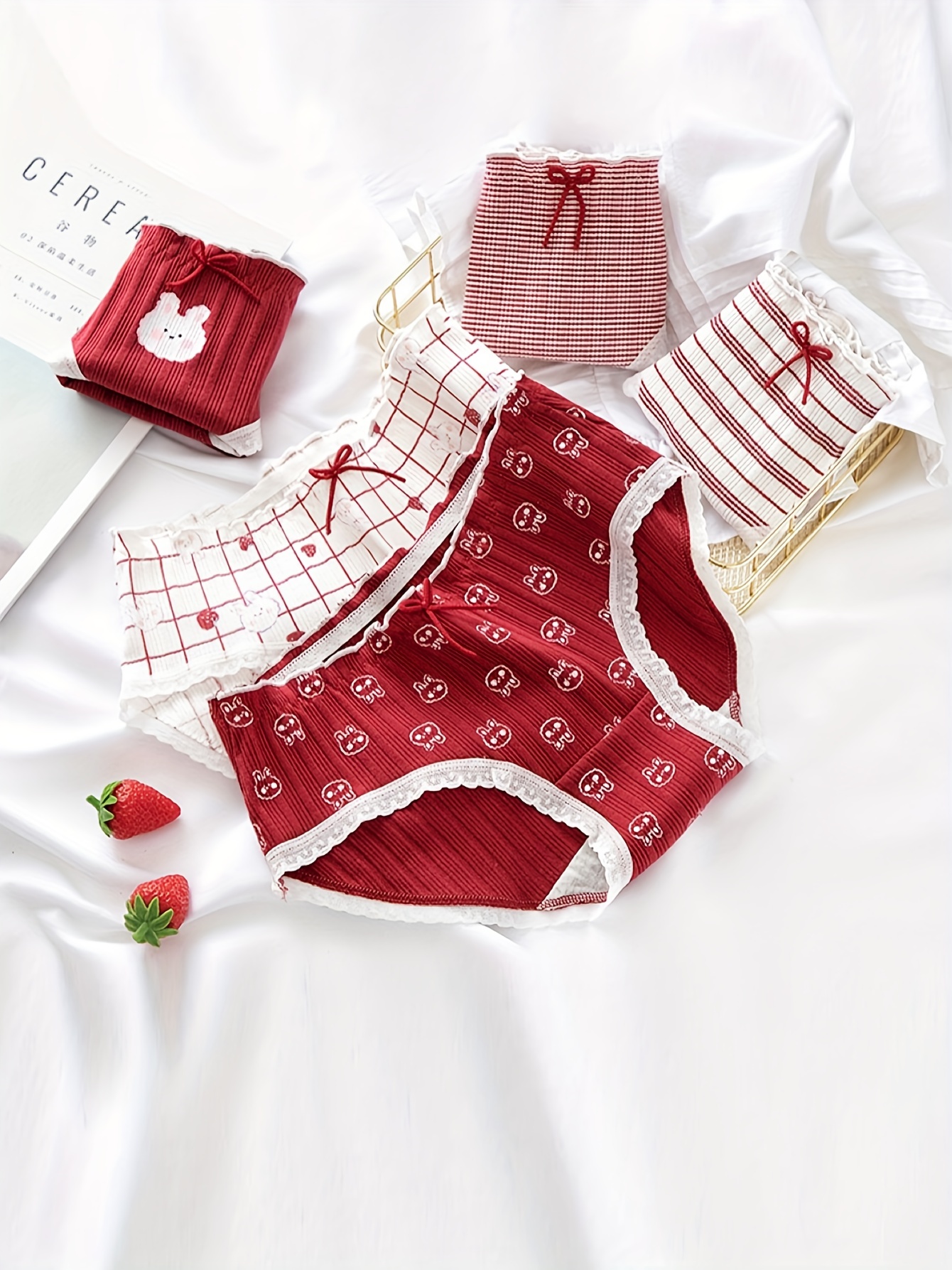 Christmas Cartoon Print Briefs Soft Comfy Stretchy Intimates - Temu