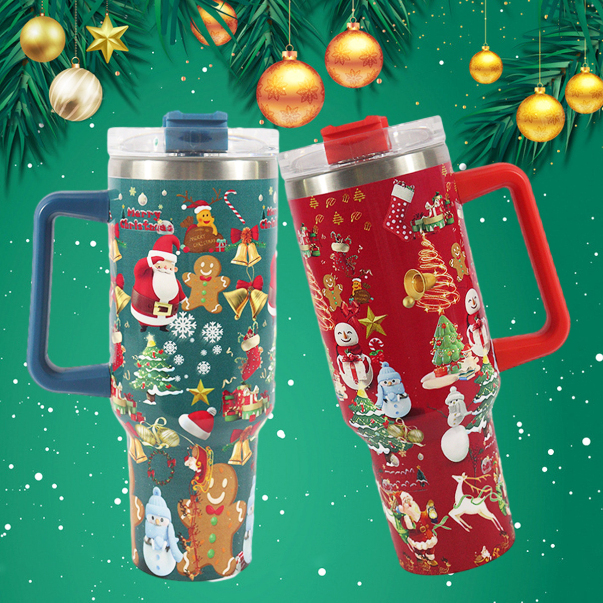 Christmas themed insulated Water Bottle - ( 440ml )