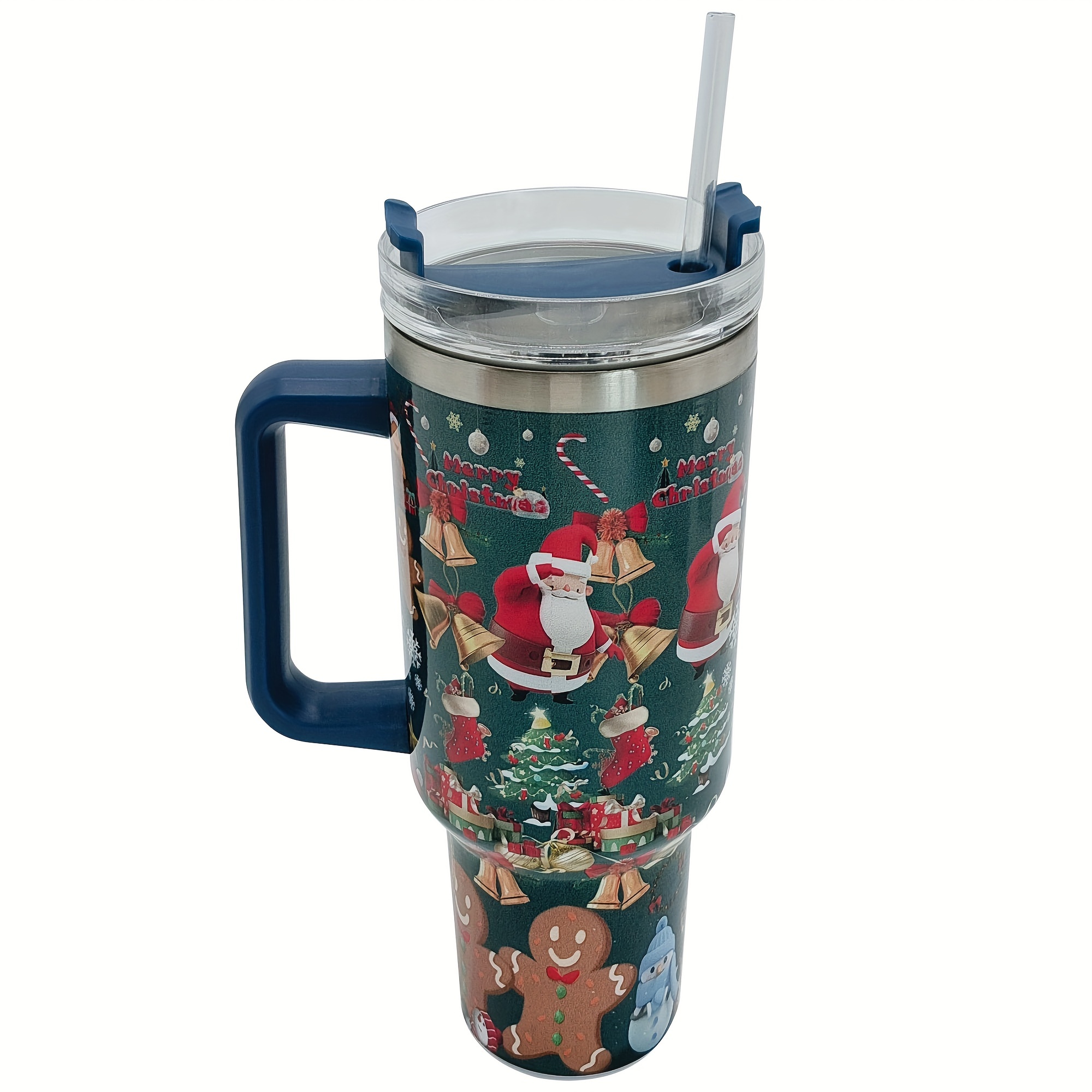 1pc 40oz Christmas Themed Tumbler With Handle And Straw Lid, Stainless  Steel 1200ml Travel Mug, Large Capacity Water Bottle, Perfect Christmas  Gift For Men And Women