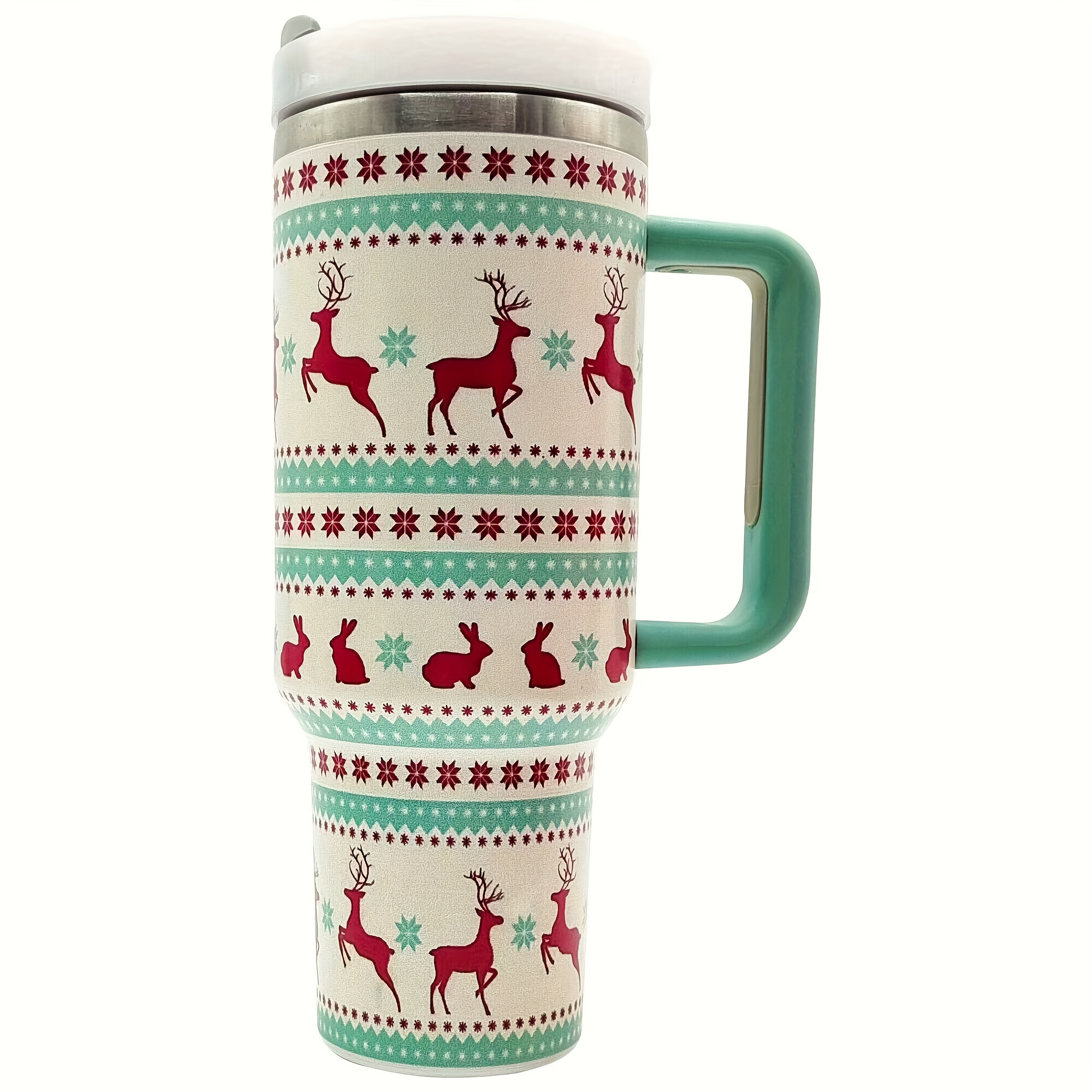 Nutcracker 40oz Cup with Handle, Christmas 40oz Tumbler, Reindeer