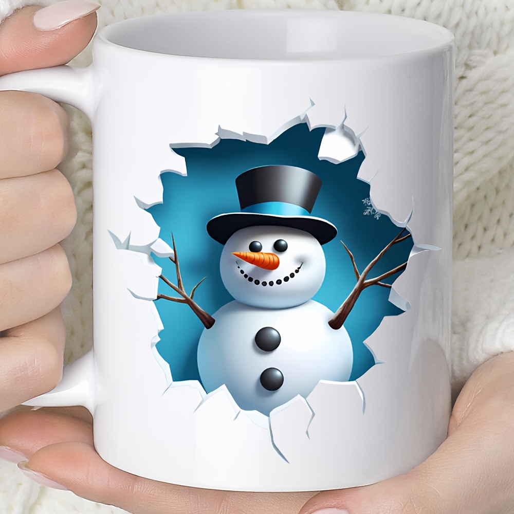 Nordic Village Christmas Snowman Ceramic Coffee Mug - Temu