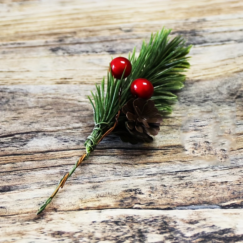 Christmas Berries Pine Picks Artificial Red Berry Pine Branches Long Faux  Pine Stem With Pinecones For Xmas Tree Wreath Diy Craft Floral Arrangement,  Scene Decor, Festivals Decor, Room Decor, Theme Party Decor