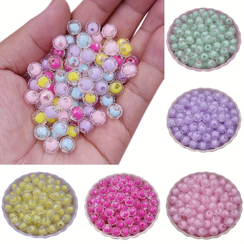 12mm Pink with Glitter Faux Pearl Acrylic Bubblegum Beads - 20