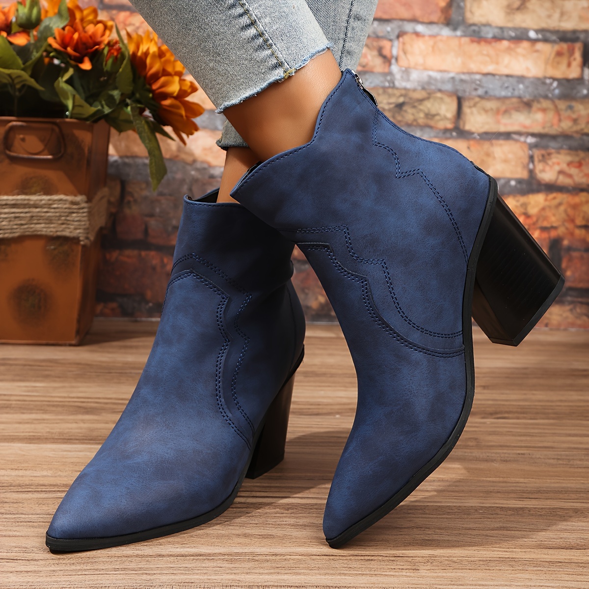 Navy Blue Boots For Women Temu Canada