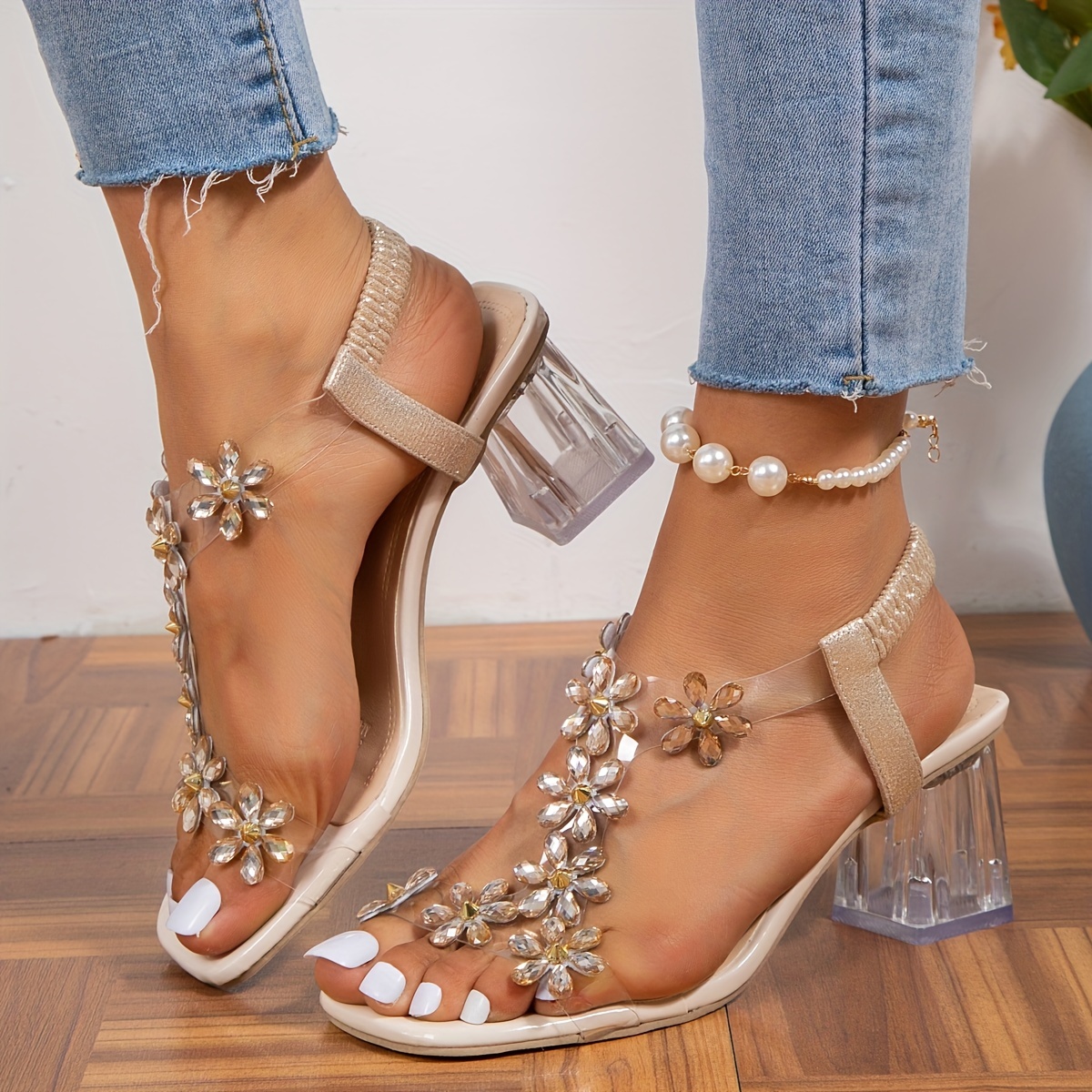 Chunky short online heels