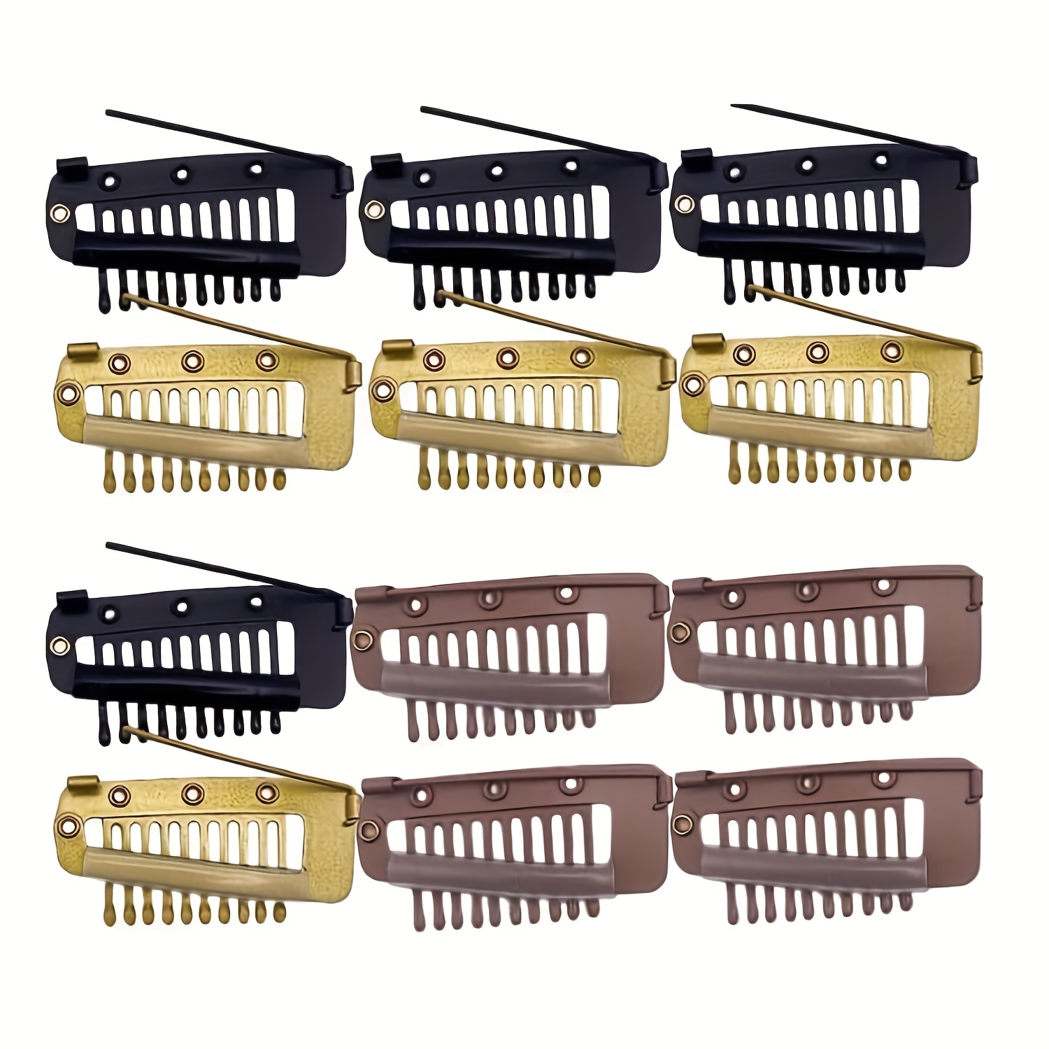 China Pack of 10 Strong Chunni Clips with Safety Pin, Easy to Use with Dupatta, Hijab & Tikka Setting Black, Women's, Size: 4