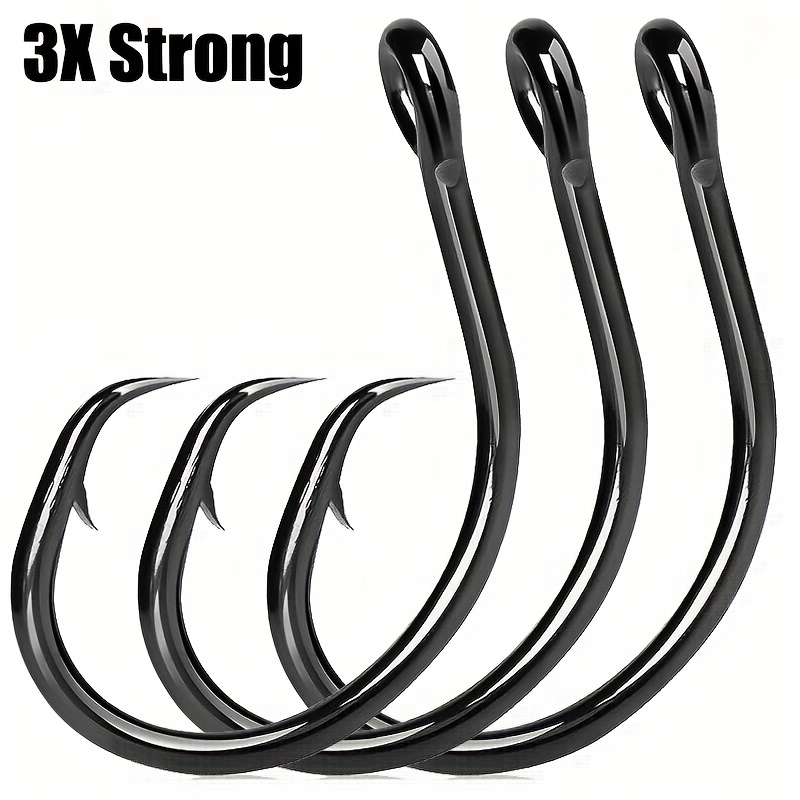 15Pcs Saltwater Circle Fishing Hooks live bait Hooks Stainless Steel 3X  Strong Big Game Fish Hooks