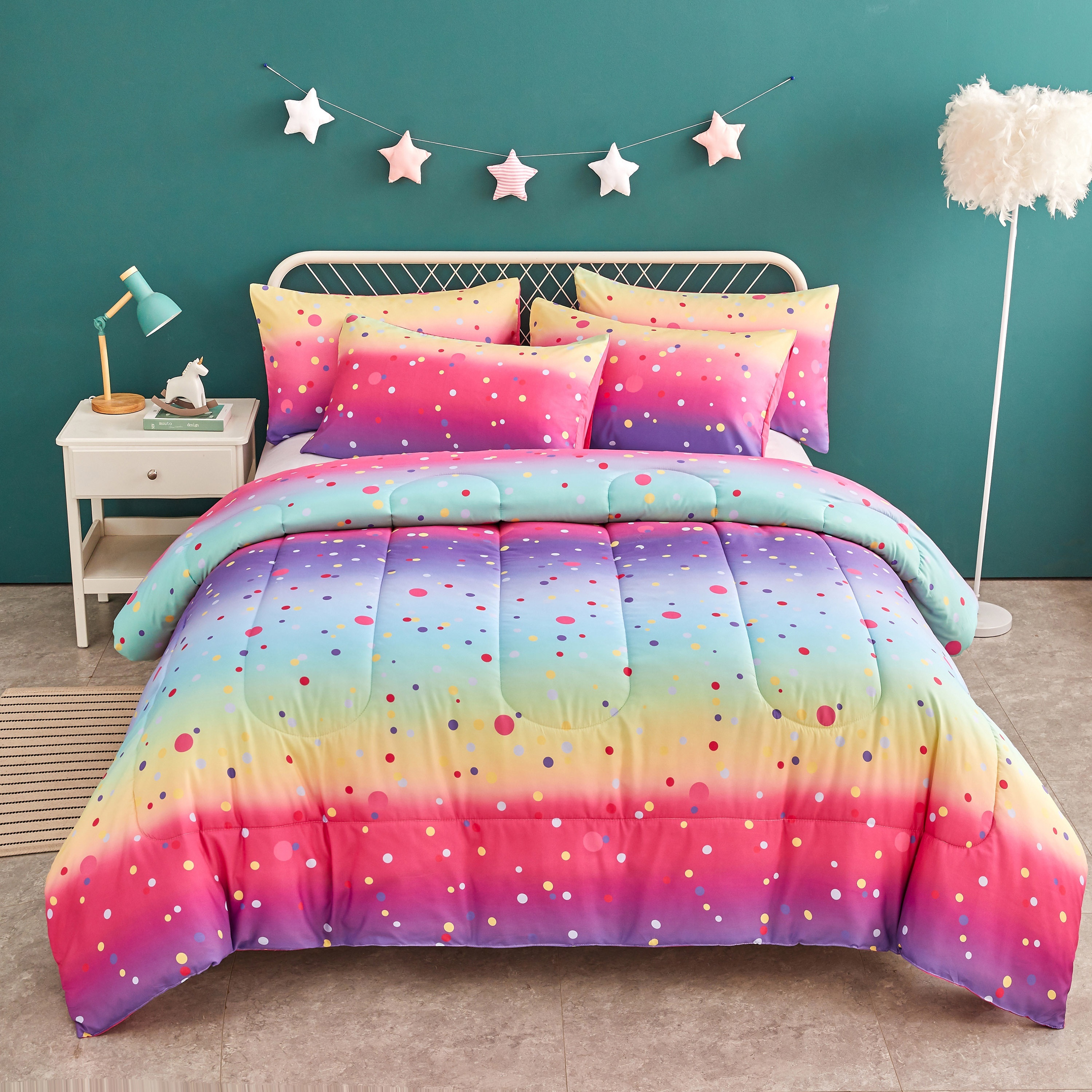 Kid Comforter Set Queen Size Colorful Scale Bedding Set For - Temu