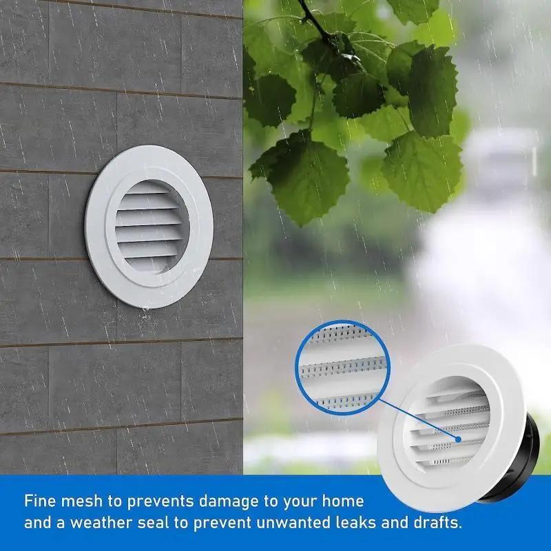 Couvercles d'aération de 160 mm pour murs extérieurs, grille de sortie  d'air extérieure en acier inoxydable, couvercle rond de ventilation de