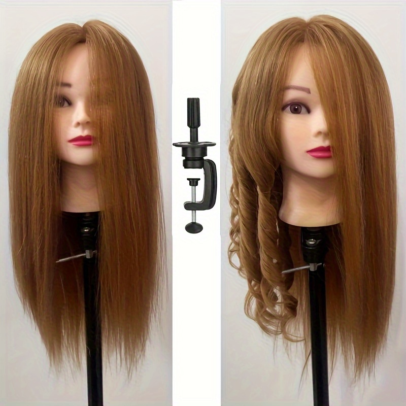 Premium Mannequin Training Doll Head With 75% Real Hair For Hairsyles  Hairdressing Cosmetology Dolls Head With Clamp Holder (brown Color) - Temu  Bahrain