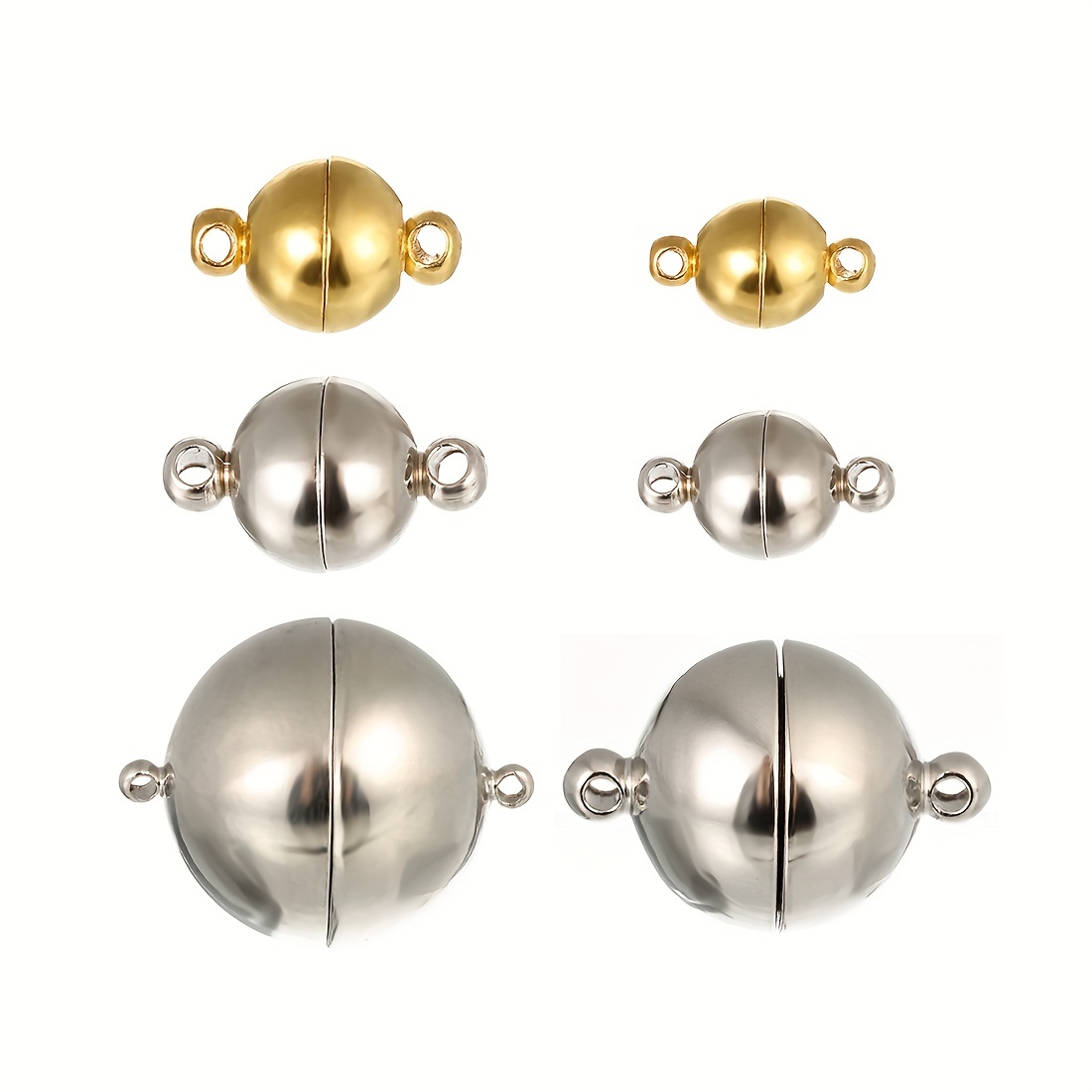 Oval Stainless Steel Magnetic Clasps Beads Ball Shape - Temu