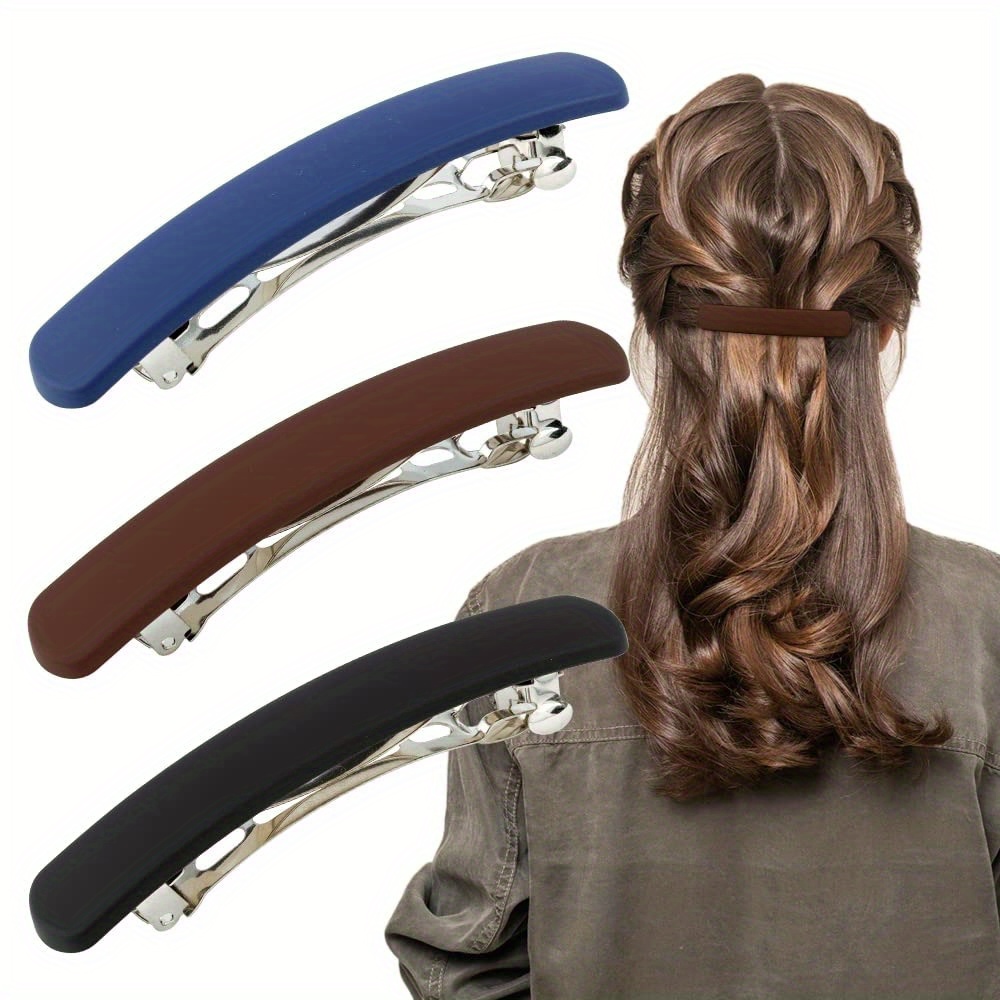 Pasadores De Pelo Mujer Con Lazo Grandes Pinzas Para El Cabello Fino Y  Grueso Retro Pinza AutomáTica Rectangular De FrancéS Elegante Accesorio