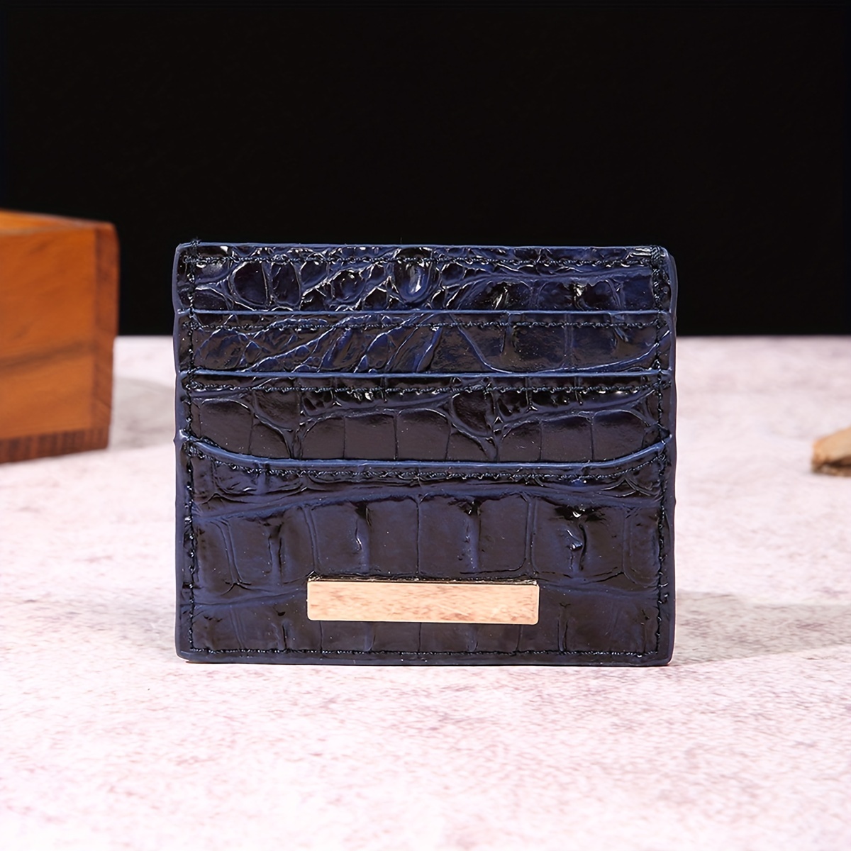 New Crocodile Design Wallet Long Style with PVC Matching Trim