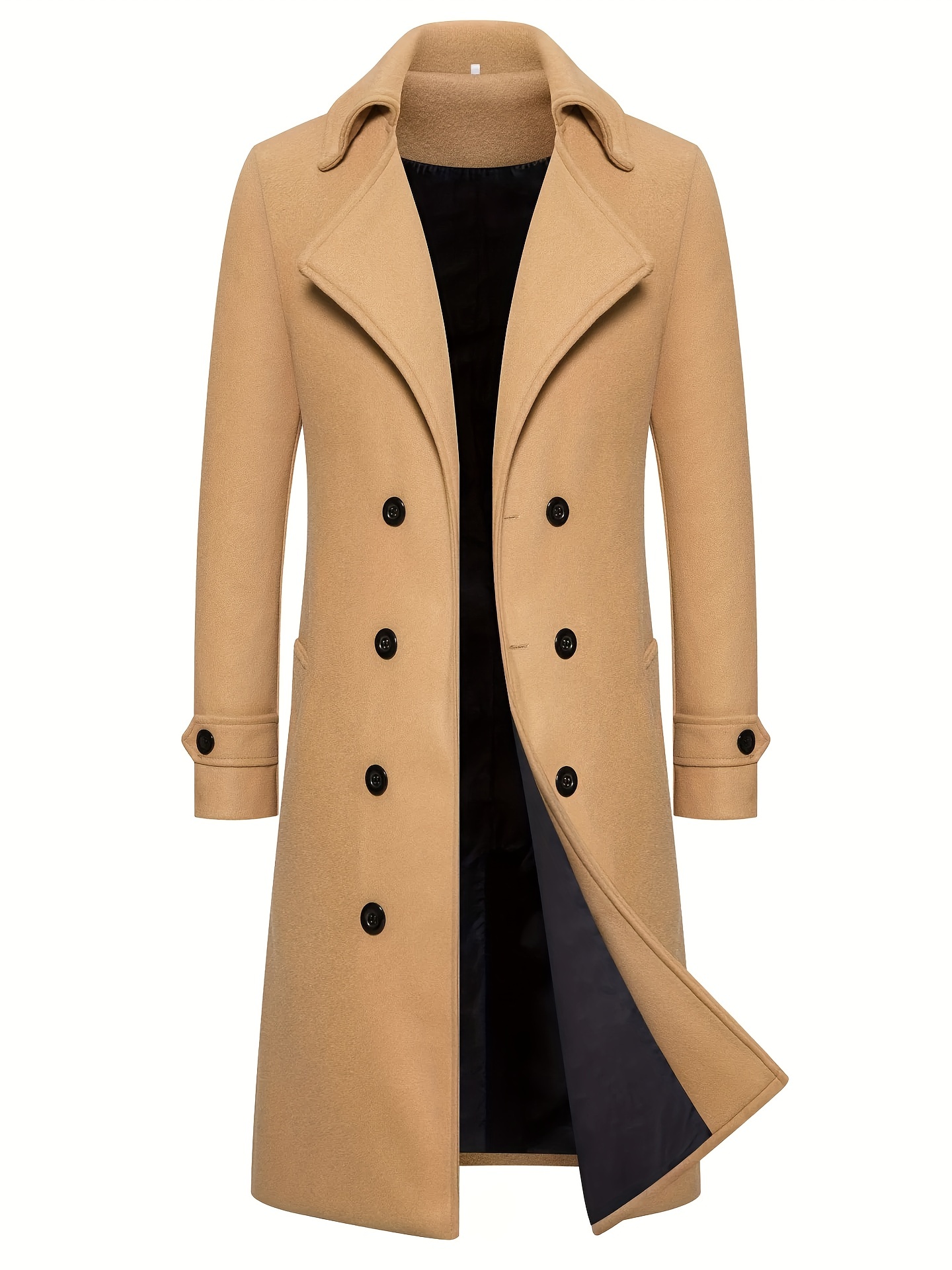 EM Designer Men Wool Trench Coat  Long coat men, Overcoat jacket, Faux fur  collar coat