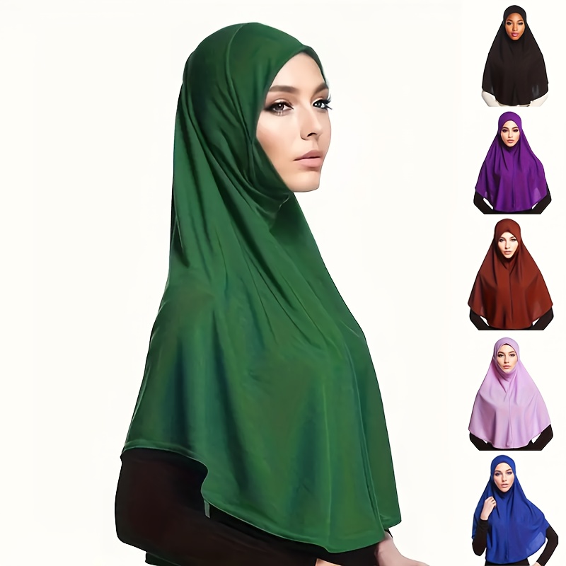 Solid Color Hijab Undercap with Ear Hole Casual Head Wraps Lightweight Elastic Skull Inner Hijab Hat Ramadan Headscarf Beanies for Women,Temu