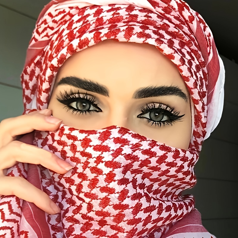 Mens Large Arab Shemagh Headscarf Muslim Headcover Shawl Desert
