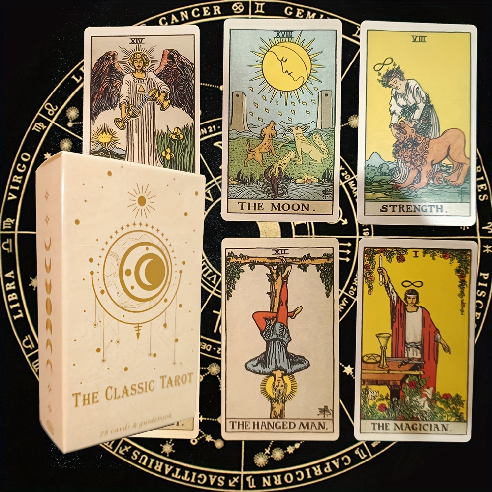 The Gilded Tarot Cards Adivinhação Deck Inglês Versões Edição Oracle Board  Playing Game For Party