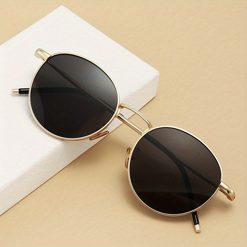 Polarized Sunglasses Vintage Retro Round Mirrored Lens Eyewear For