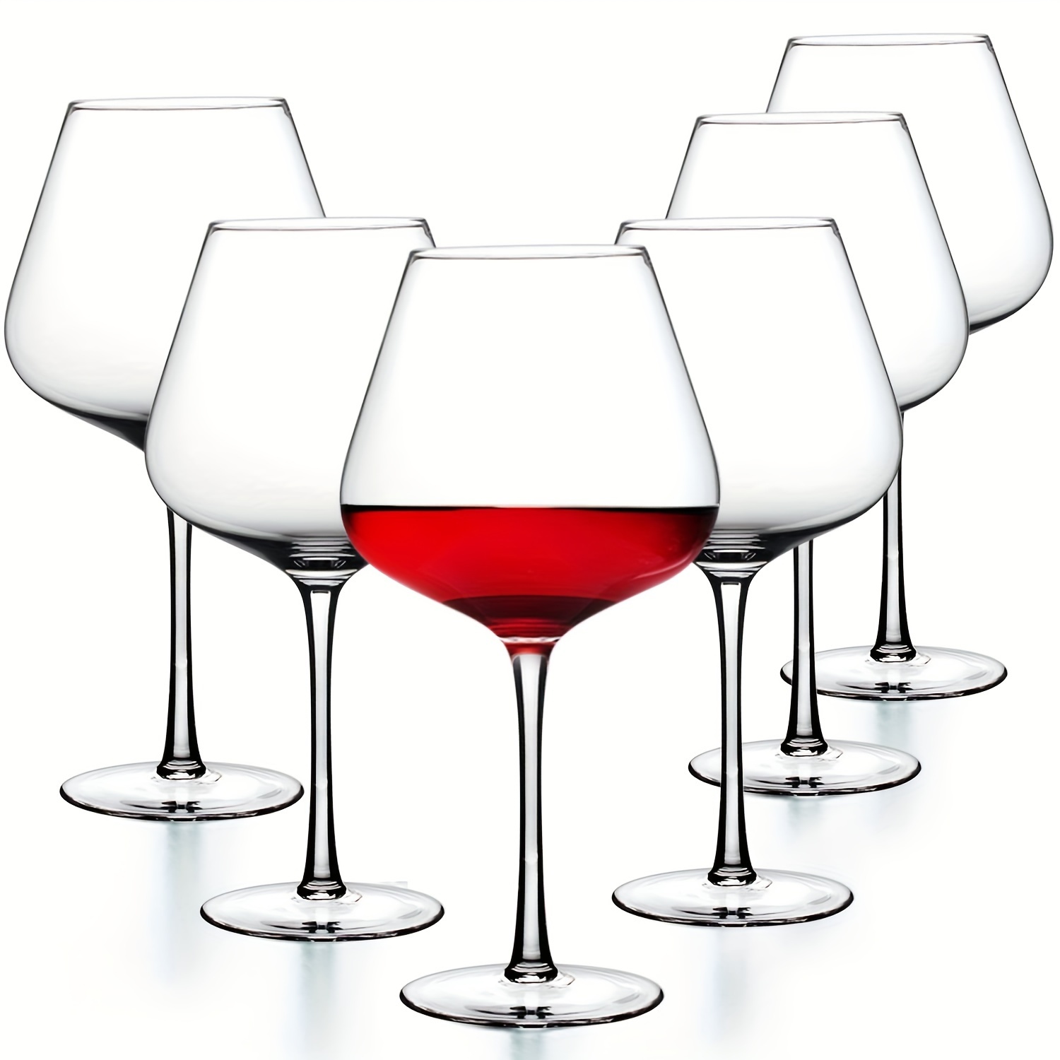 2pcs, Wine Glasses, Crystal White Wine Glasses, Red Wine Glass Set, Long  Stem Wine Glasses, Clear Lead-Free Premium Blown Glassware (18.5oz)