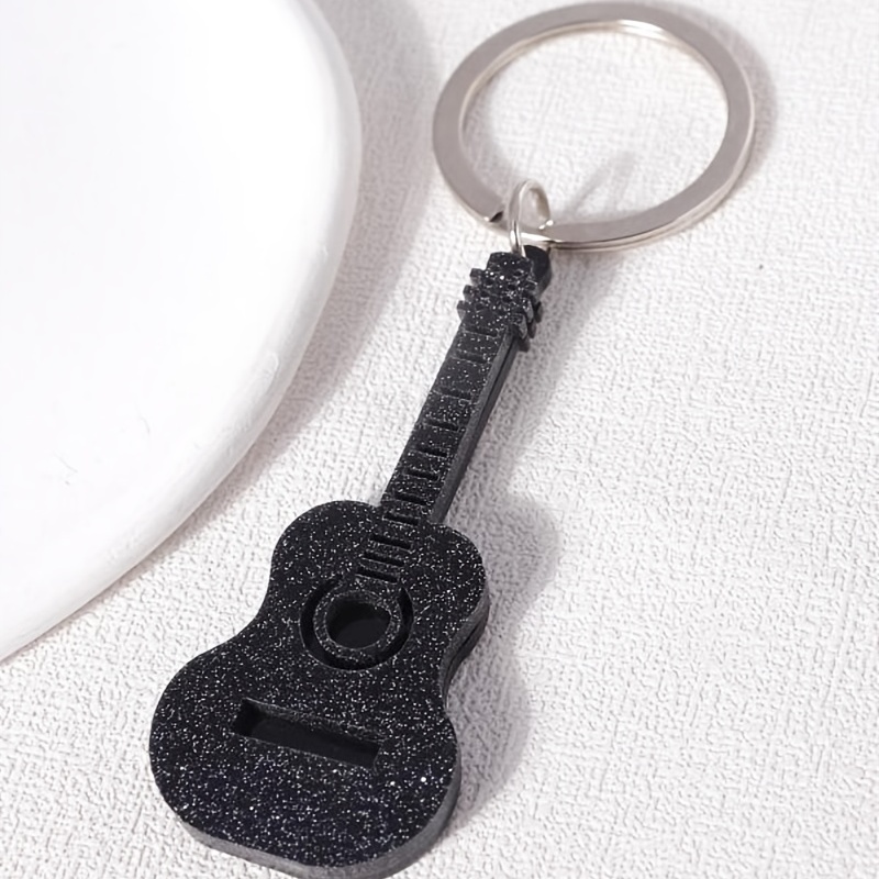 Stainless Steel Guitar Key Ring, Color Instrument Men's And