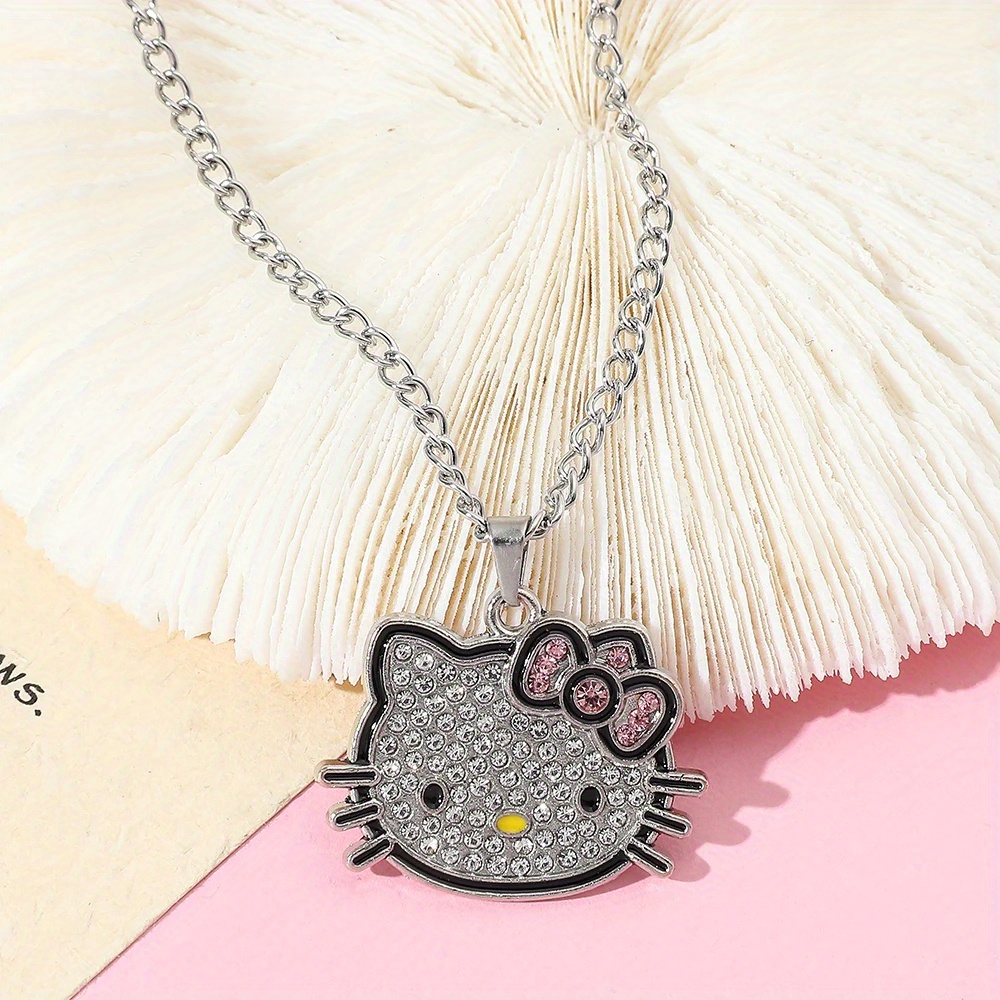 NEW SILVER PLATED HELLO KITTY LOVE NECKLACE JEWELRY SANRIO USA KITTY KITTEN  CAT