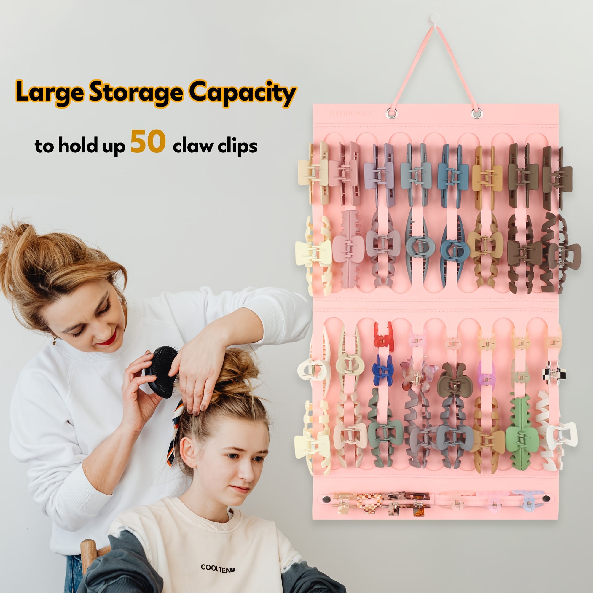 1Set Children Hair Accessories Organizer Multi-tier Hairpin Hair Tie  Storage Container Pink