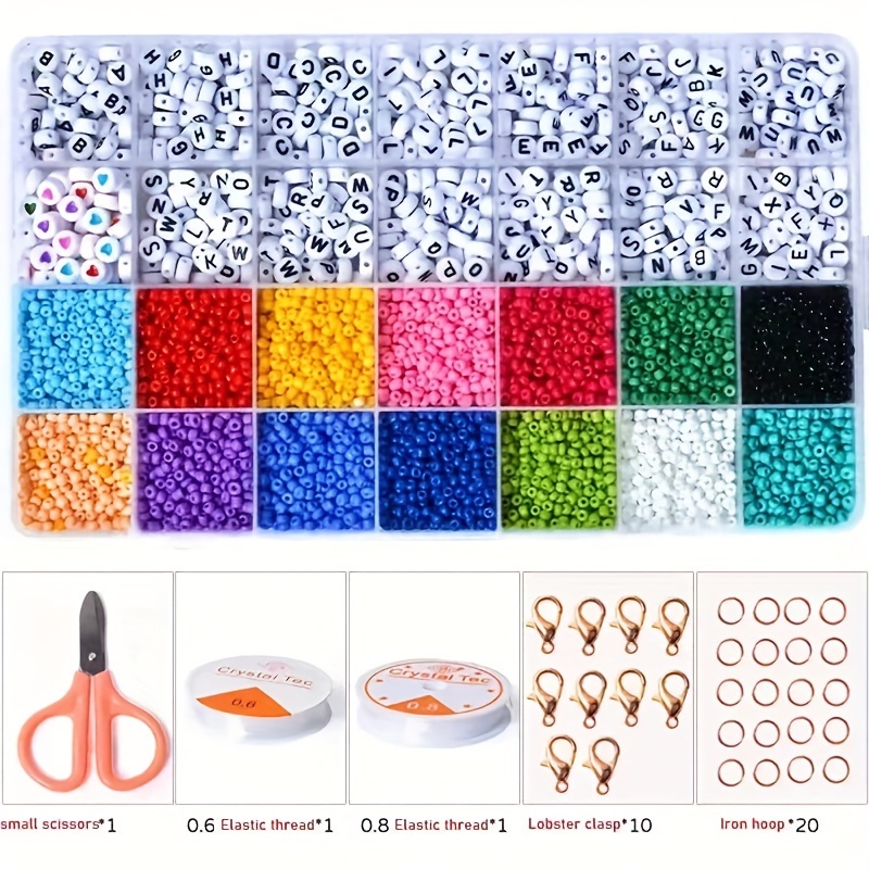 2580pcs Bracelet Making Kit,Friendship Bracelet Kit,Clay Beads For Bracelet  Making,Golden Letter Beads For Bracelets Making Kit,Pearl Beads