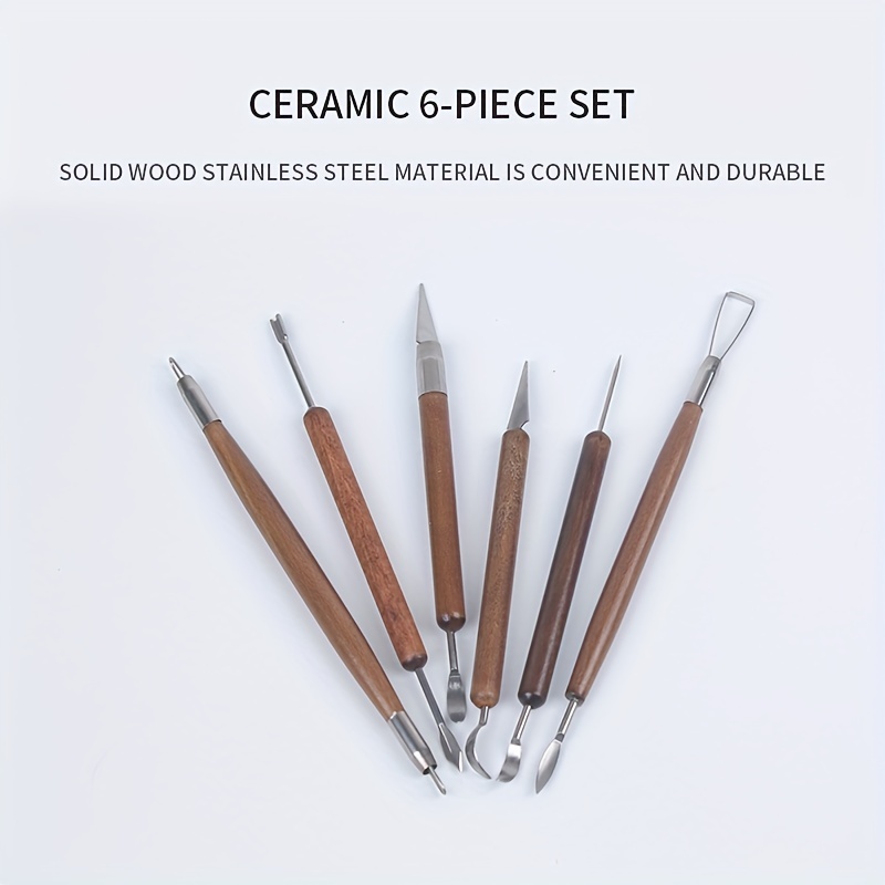 One Side Wire Clay & Pottery Carving Tools Set of 6 Piece
