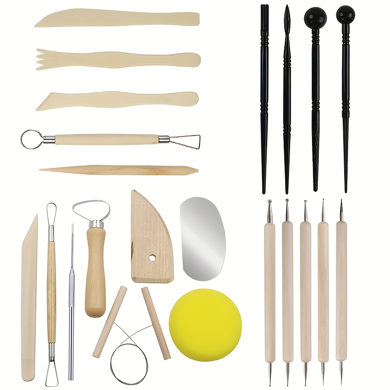 Juego de 8 herramientas de modelado de arcilla plástica, kit de  herramientas de cerámica para esculpir arcilla polimérica plástica,  herramienta de