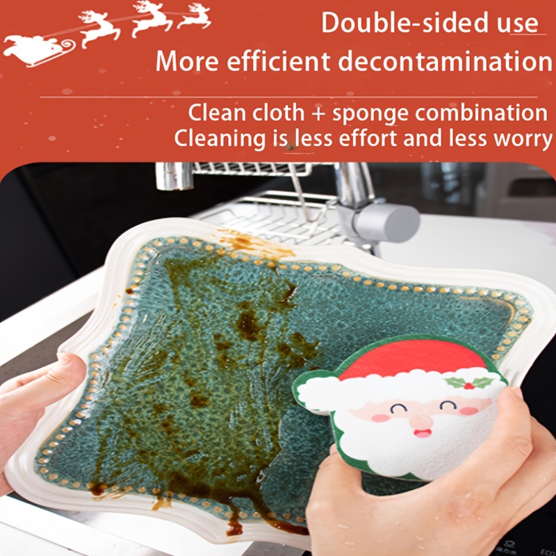 Double Sided Sponge Brush Kitchen Washing Dishes Cleaning Supplies  Combination