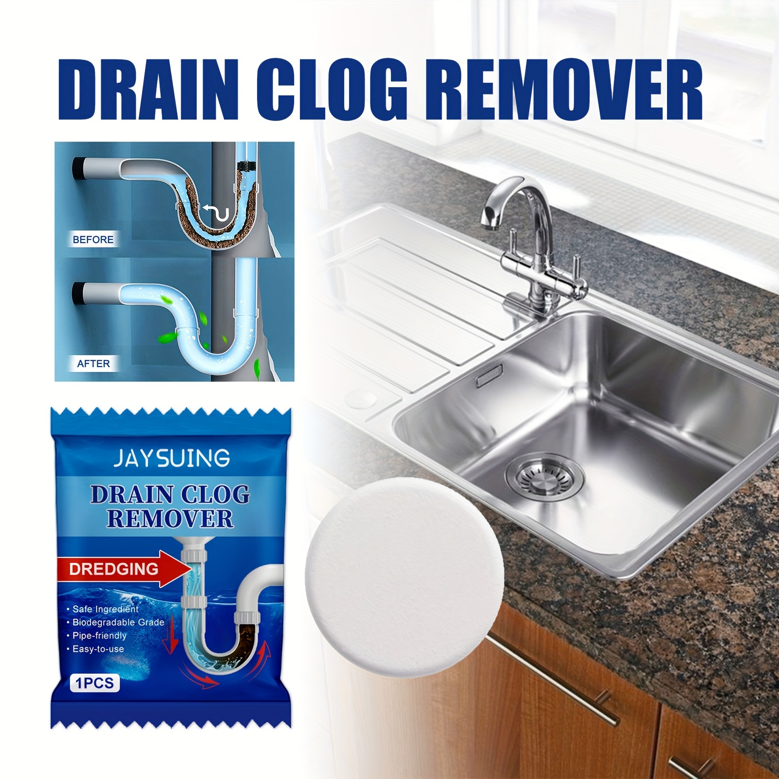 1pc Snake Drain Clog Remover Metal Hand Kitchen Sink - Temu