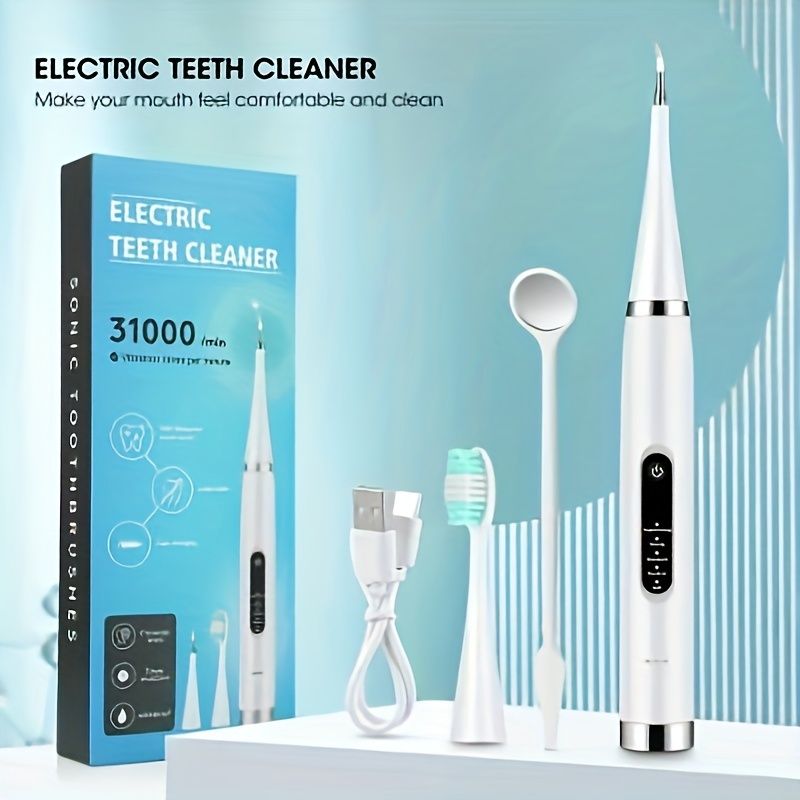 Dissolvant de tartre dentaire électrique, nettoyeur de dents portable Sonic  Tartar Plaque Stain Remover pour kit d'outils de nettoyage des dents, sans  danger pour les enfants adultes (noir) 