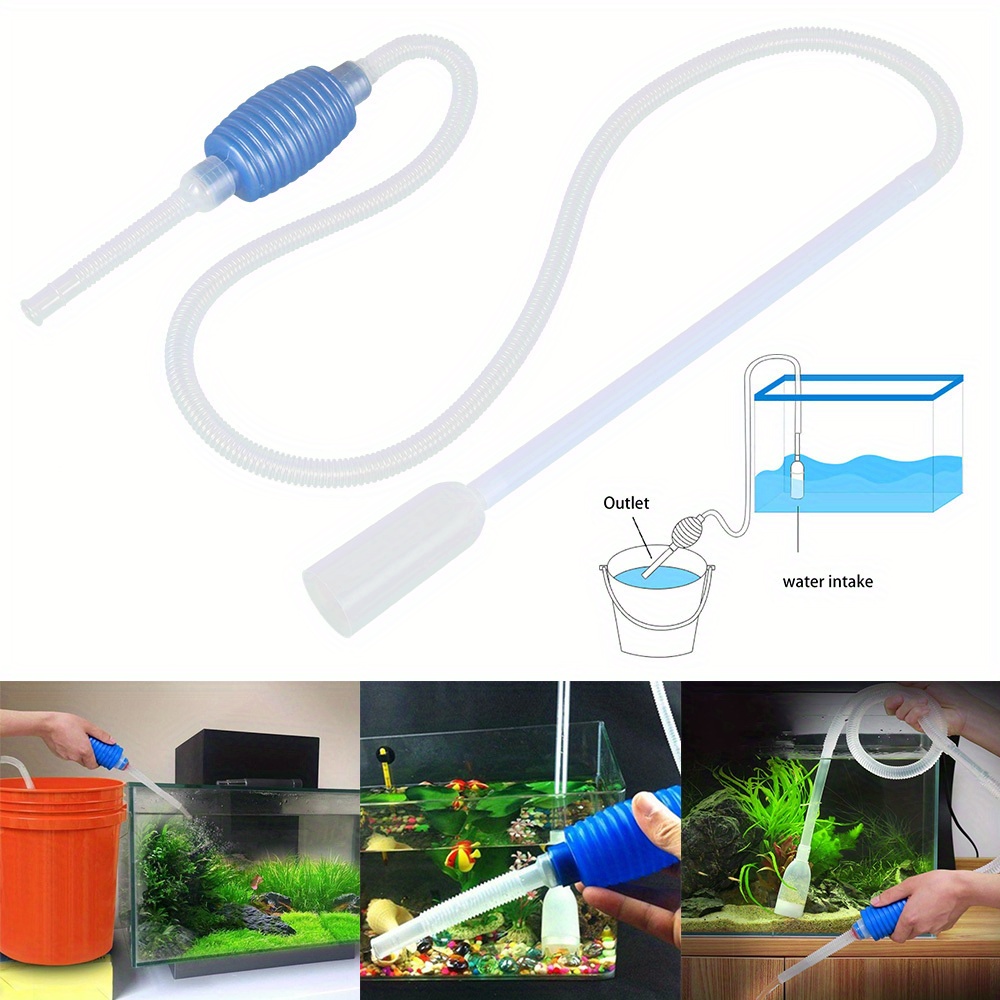 Kit de cambio de agua de sifón para acuario, cambiador de agua para tanque,  kits de manguera, gravas aspirador para tanques Betta, drenaje, cambiador