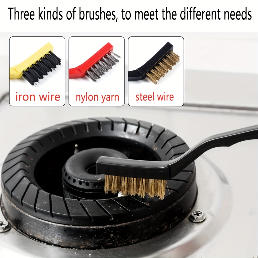 1pc/set Multifunctional Pot Bottom Cleaning Brush, Home Kitchen Stove  Grease Removing Tool, Corner Gap Cleaner, Steel Wire Gas Stove Scrubber