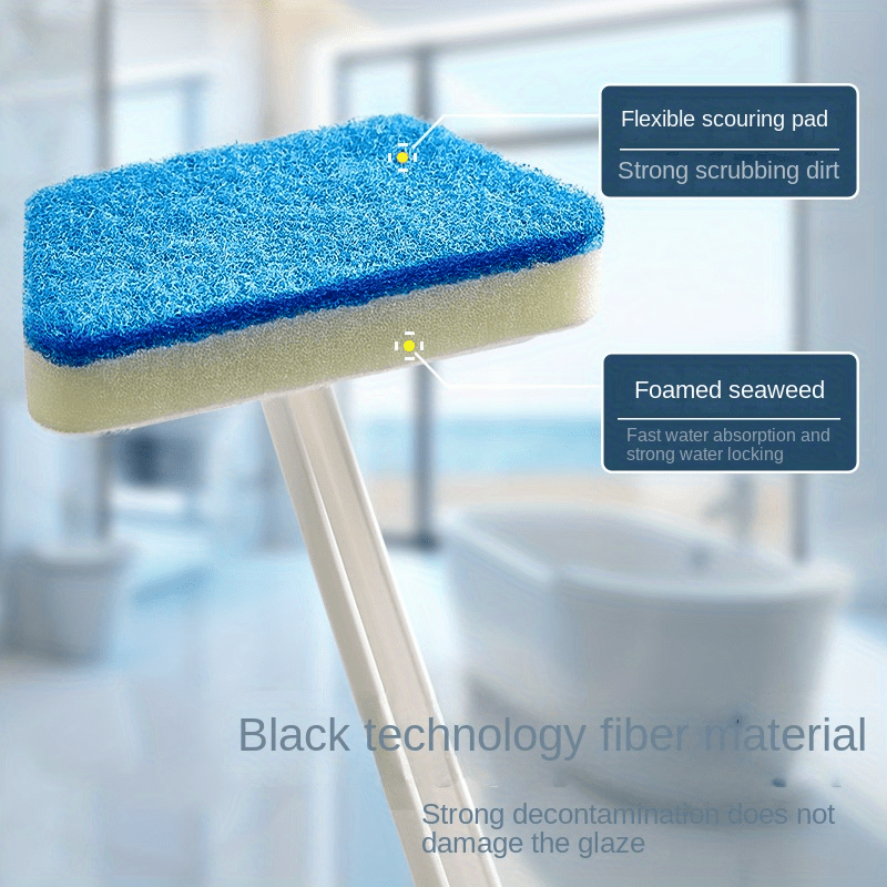 Powerful Sponge Brush With Handle Cleaning Brush Glass Wall