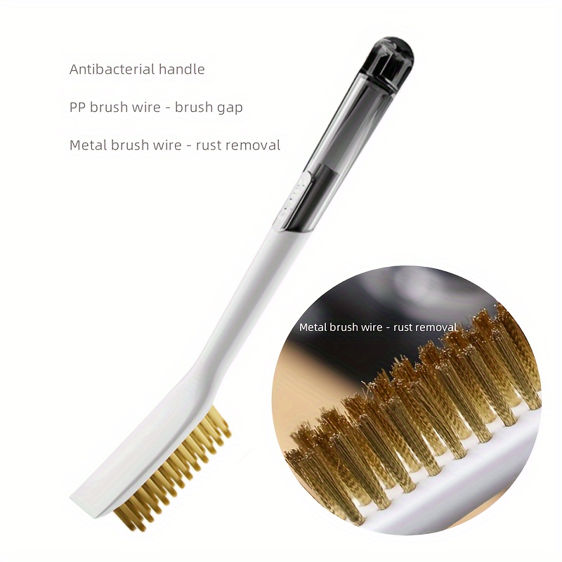 Kitchen Cleaning Scrub Brush,Deep Gas Stove Brass Wire Brushes with Stiff  Bristles & Cooktop Scraper,Scrubber Brush for Range Hood Grease Grime, Rust
