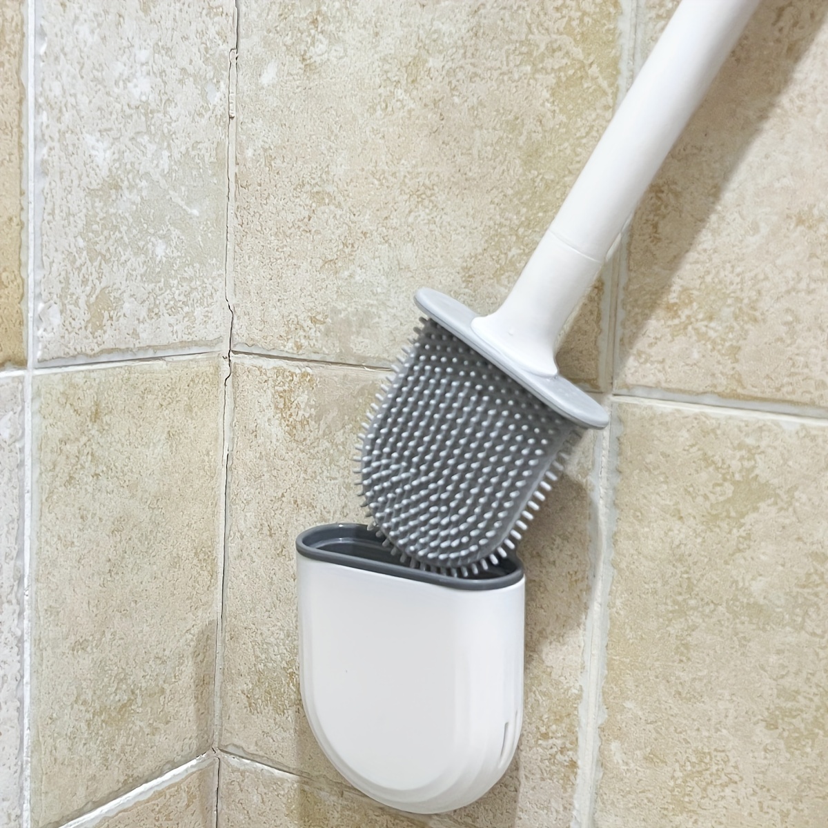 Brosse et support pour cuvette de toilette. Colour: grey, Fr