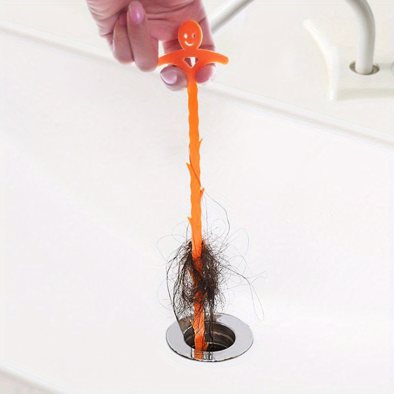 1pc Sink Drain Overflow Cleaning Brush, Household Sewer Hair Catcher,  17.72inch, Hair Drain Cleaner Tool, Hair Drain Cleaner Tool, Hair Cather  Shower