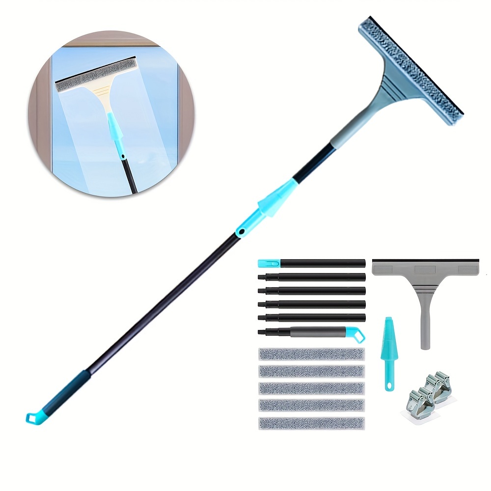 Telescopic Glass Wiper Microfiber Extendable Window Scrubber