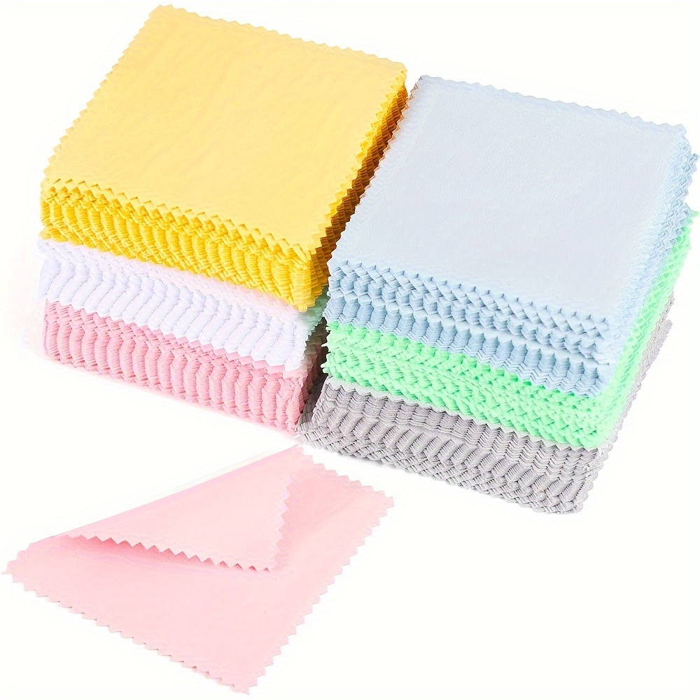 10pcs 50 pcs 8x8cm Sterling Silver Polishing Cloth Set Jewelry Cleaning  Cloths Soft Wipe Wiping Cloth Keep Jewelry Shining Tools